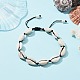 Bracelet de cheville en perles tressées en coquillage naturel avec perles turquoise synthétiques AJEW-AN00561-02-5