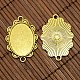 25x18mm Oval Dome Clear Glass Cover and Antique Golden Alloy Cabochon Connector Settings Sets DIY-X0082-AG-NF-4