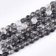 Naturale nero rutilato perle di quarzo fili G-T108-55-1