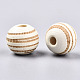 Painted Natural Wood Beads WOOD-T021-54A-12-2