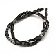 Natural Black Stone Cube Beads Strands G-A128-C04-2