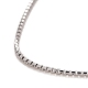 Rhodium Plated 925 Sterling Silver Box Chain Necklace for Women NJEW-M190-02C-P-2