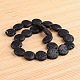 Flat Round Natural Lava Rock Bead Strands G-F271-13A-2