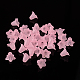 Rosa esmerilado transparentes cuentas de flores de acrílico X-PLF018-02-3