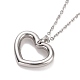 304 collana da donna con ciondolo cuore in acciaio inossidabile NJEW-G019-04-2