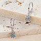Rhodium Plated 925 Sterling Sliver Dangle Hoop Earrings FK3953-2-2