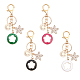 Globleland 4 pièces 4 couleurs strass émail fleur pendentif porte-clés avec alliagecharm KEYC-GL0001-08-1