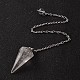 Platinum Tone Brass Crystal Cone Hexagonal Pointed Dowsing Pendulums MAK-M015-01I-1