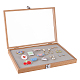 Cajas de presentación de madera para almacenamiento y exhibición de insignias CON-WH0089-11A-1