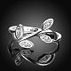Laiton feuille anneaux strass tcheque doigt pour les femmes RJEW-BB02185-6-2