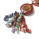 Décorations de pendentifs suspendus chakra pierres précieuses naturelles HJEW-P006-A01-3