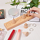 FINGERINSPIRE 5-Slot Wooden Cone Ring Holder with Wood Base 29x39mm Natural BurlyWood Ring Display Stands Wedding Ring Holder Finger Jewelry Towers for Rings Display RDIS-WH0011-08-3