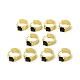 Стеклянные квадратные серьги-кольца EJEW-E270-01G-4