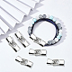 BENECREAT 8 Set Platinum Bracelet Flat Buckle Clasps FIND-BC0002-90-4
