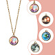 Fibloom 4 шт. 4 стильные светящиеся стеклянные круглые ожерелья с подвесками в виде планеты NJEW-FI0001-02-3