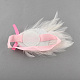 女の子ベビー用可愛い弾性ヘッドバンド  染め羽鉢巻き  ホワイト  100mm OHAR-R179-17-2