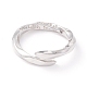 Time's Silence Rhodium Plated 925 Sterling Silver Cuff Ring RJEW-Z011-03P-3