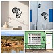 Nbeads Afrika Karte Metall Wandkunst Dekor HJEW-WH0067-149-5