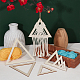 Benecreat 12 個三角形マクラメフレーム木製フープリングマクラメアートフレーム織りマクラメ diy クラフト作成ホーム壁掛け花輪装飾 DIY-BC0009-97-5