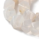 Brins de perles rondes coupées en étoile d'agate blanche naturelle G-M418-C17-01-4