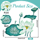 Lotus & Lotus Pod Pattern Polyester Fabrics Computerized Embroidery Cloth Sew on Appliques PATC-WH0009-01B-2