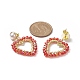 Boucles d'oreilles pendantes en perles de verre enveloppées EJEW-TA00205-3