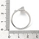Rhodium Plated 925 Sterling Silver Micro Pave Cubic Zirconia Open Cuff Ring Settings STER-NH0001-56P-4