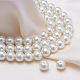 Benecreat Perla redonda de vidrio perlado teñido ambientalmente de 8 mm para la fabricación de joyas con contenedor de perlas (blanco anti-flash HY-BC0001-8mm-RB011-5