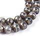 Brins de perles d'agate dzi à motif rayé tibétain naturel G-F354-01-3