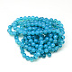 Chapelets de perles en verre peint brossé & cuisant X-DGLA-Q023-6mm-DB80-2