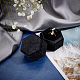 ベルベットリングボックス  婚約花嫁の結婚式の写真撮影に最適  六角  ブラック  4.6x5.3x4.8cm VBOX-WH0006-01-2