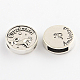 Antique Silver Plated Tibetan Style Flat Round Alloy Slide Charms TIBEB-Q063-03AS-NR-1