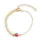 Bracelets de perles rondes au chalumeau mauvais œil BJEW-JB05941-03-1