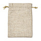 黄麻布製梱包袋ポーチ  巾着袋  小麦  14.5x10.5x0.5cm ABAG-WH0023-03E-1