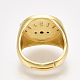 調節可能な真鍮製マイクロパヴェジルコニア製指輪  目  ゴールドカラー  サイズ7  17mm RJEW-S044-019-3