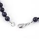 Synthetic Blue Goldstone Beaded Necklaces NJEW-Q307-8mm-02-3