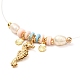 Cowrie Shell & Sea Horse Pendant Necklaces for Girl Women NJEW-JN03715-02-7