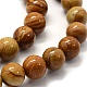Chapelets de perles en pierre en bois naturel X-G-G763-05-6mm-3