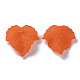 秋のテーマ透明なつや消しアクリルパーツ  カエデの葉  レッドオレンジ  24x22.5x3mm  穴：1mm X-PAF002Y-19-2