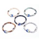 Frosted Natural Gemstone Stretch Bracelets BJEW-JB03741-1