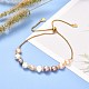 Verstellbares Schieberarmband aus natürlichen Perlenperlen für Mädchen BJEW-JB06820-02-2