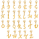 Superfindings 26 pieza 304 dijes colgantes de letras de acero inoxidable letra dorada de la a a la z cierres de pinza de langosta dijes mini alfabeto pulsera collar colgantes para hacer joyas con llavero diy HJEW-FH0006-51-1