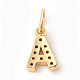 Brass Micro Pave Colorful Cubic Zirconia Charms ZIRC-F092-01-A-2