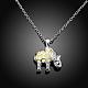 Цинкового сплава полый слон светящиеся серебристые ожерелья NJEW-BB03245-A-3