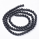Faceted Black Glass Round Bead Strands X-GLAA-R095-6mm-08-3