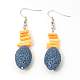 Lava Rock Beads Earring Hooks EJEW-D097-M-2