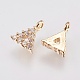 Brass Micro Pave Cubic Zirconia Charms KK-A144-038G-2