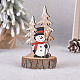 木製人形ディスプレイ装飾  クリスマスの装飾品  パーティーギフトの家の装飾  雪だるま  70x120mm XMAS-PW0001-089D-1