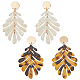 Anattasoul 2 paio di orecchini pendenti in acrilico con foglia tropicale in 2 colori EJEW-AN0001-19-1