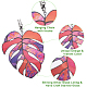 Monstera Leaf Acrylic Pendant Decorations HJEW-WH0043-33A-3